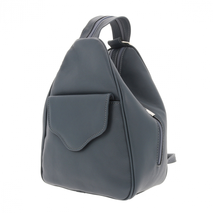 Rucsac de dama din piele naturala moale, model 126, Gri mat [5]