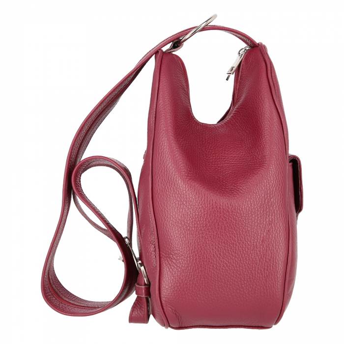 Rucsac de dama din piele naturala moale, model 126, Bordo mat [4]