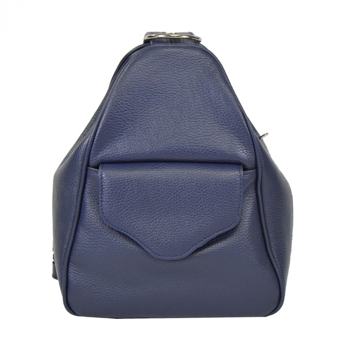 Rucsac de dama din piele naturala moale, model 126, Bleumarin mat [2]
