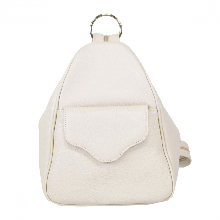 Rucsac de dama din piele naturala moale, model 126, Bej mat [2]
