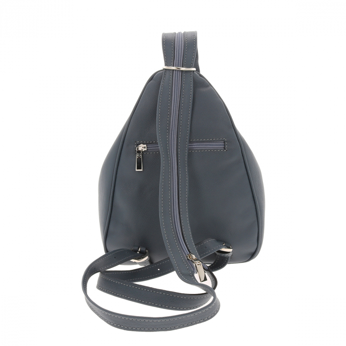 Rucsac de dama din piele naturala moale, model 126, Gri mat [4]