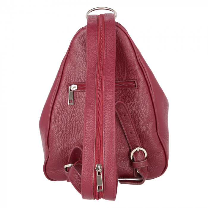 Rucsac de dama din piele naturala moale, model 126, Bordo mat [3]