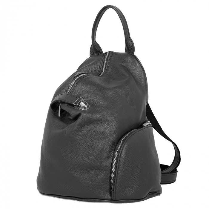 Rucsac de dama din piele naturala moale, model 251, Negru [2]