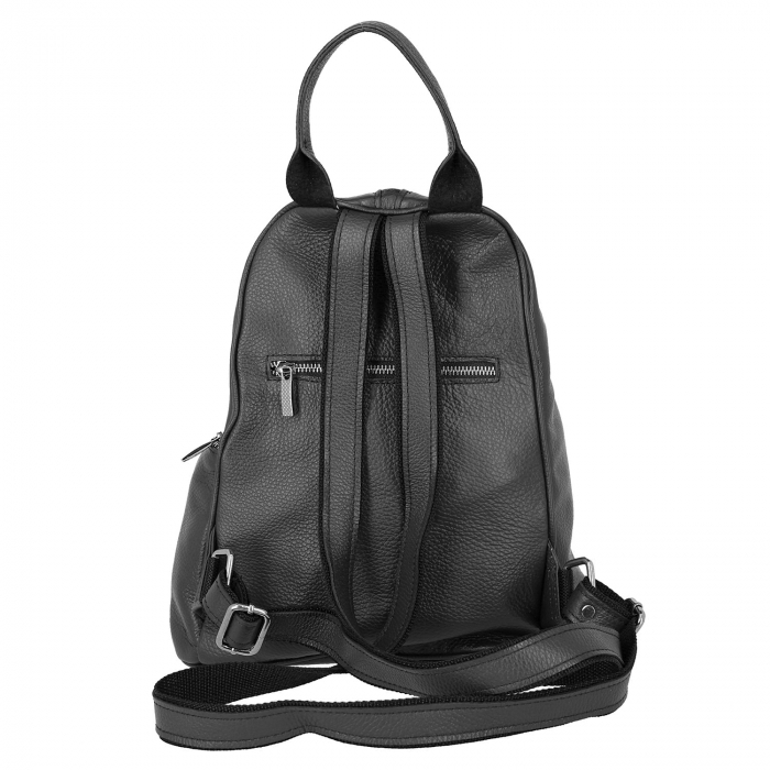Rucsac de dama din piele naturala moale, model 251, Negru [3]