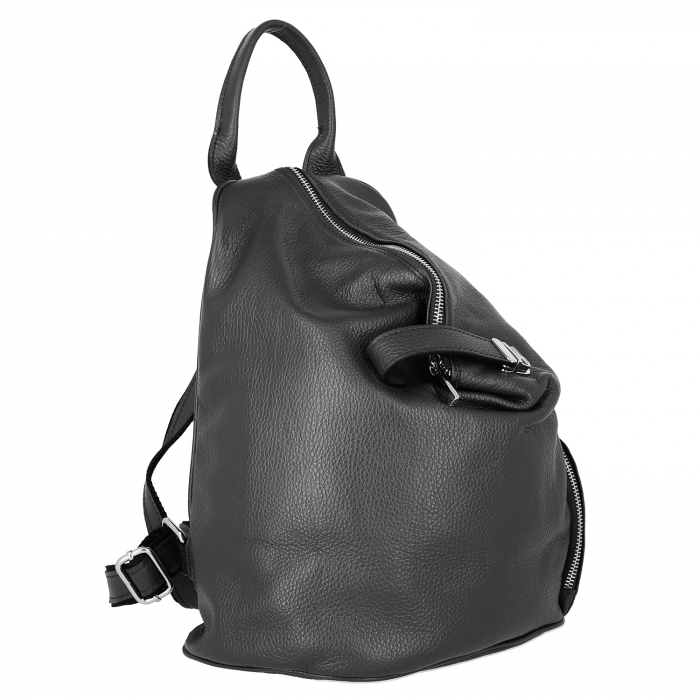 Rucsac de dama din piele naturala moale, model 251, Negru [4]