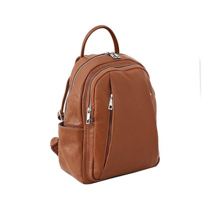 Rucsac de dama din piele naturala, model R137, Maro coniac [1]