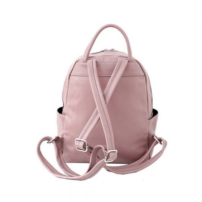 Rucsac de dama din piele naturala, model R137, Roz pudra [3]