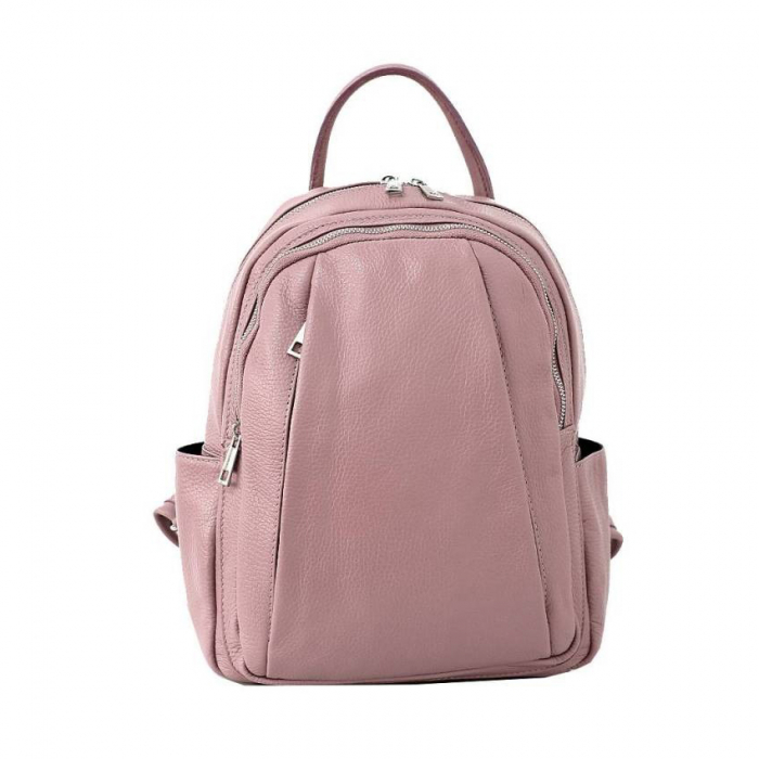 Rucsac de dama din piele naturala, model R137, Roz pudra [2]