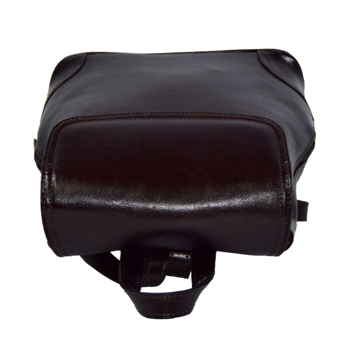 Rucsac de dama din piele naturala, model 097, Maro inchis [5]