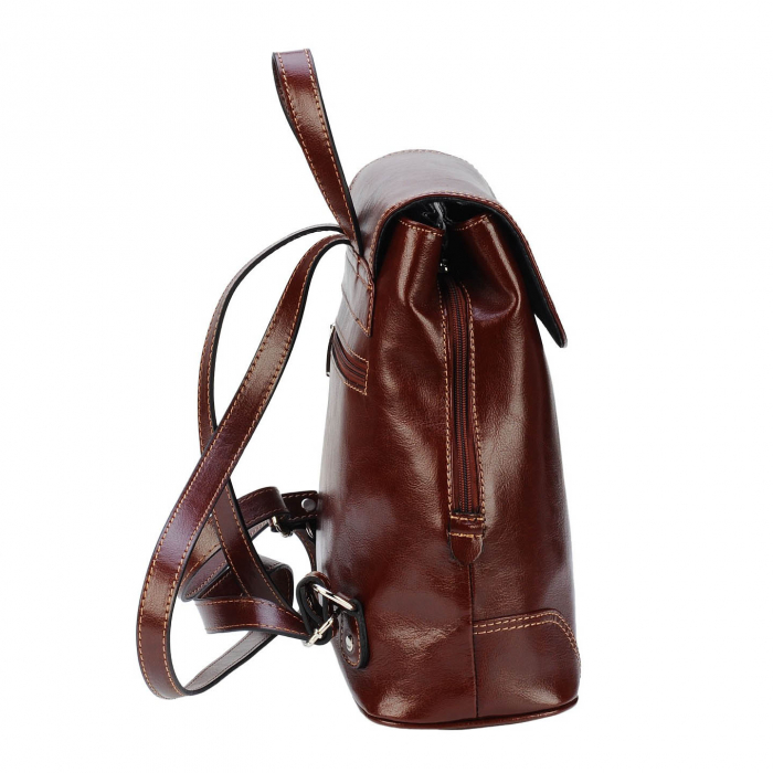 Rucsac de dama din piele naturala, model 097, Maro coniac [5]
