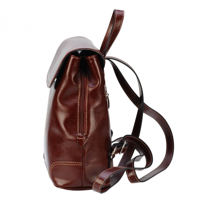 Rucsac de dama din piele naturala, model 097, Maro coniac [4]