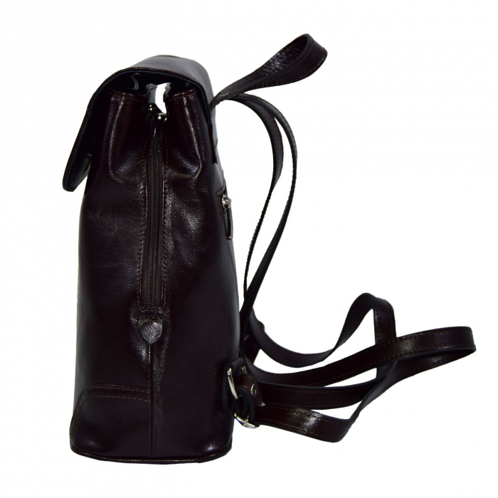 Rucsac de dama din piele naturala, model 097, Maro inchis [4]