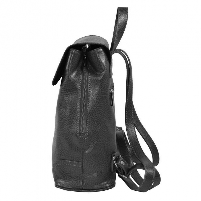 Rucsac de dama din piele naturala moale, model 097, Negru mat [4]