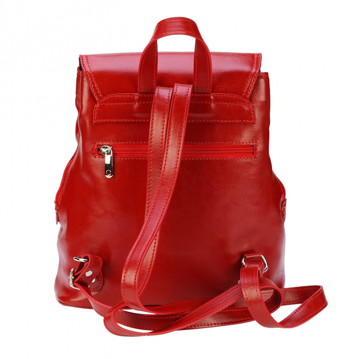 Rucsac de dama din piele naturala, model 097, Rosu [3]