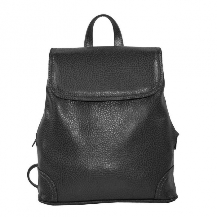 Rucsac de dama din piele naturala moale, model 097, Negru mat [2]