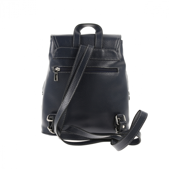 Rucsac de dama din piele naturala moale, model 097, Bleumarin mat [2]