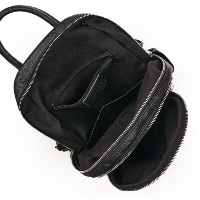 Rucsac de dama din piele naturala moale, model R137, Negru [2]