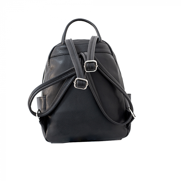 Rucsac de dama din piele naturala moale, model R137, Negru [4]