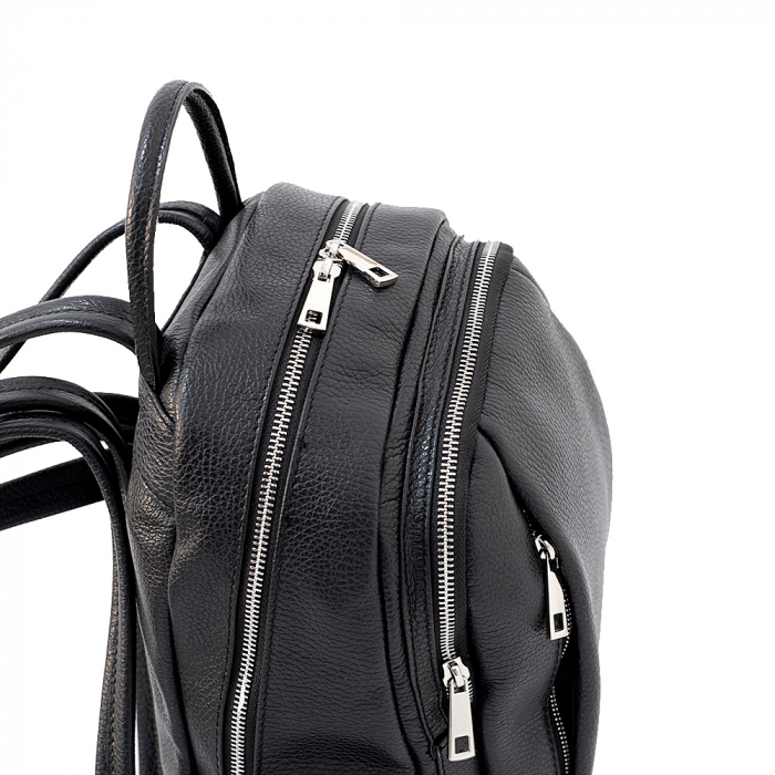 Rucsac de dama din piele naturala moale, model R137, Negru [3]