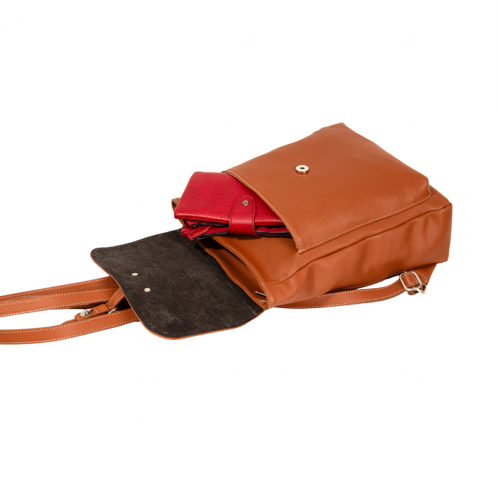 Rucsac de dama din piele naturala, seria 287, Maro tabac [3]