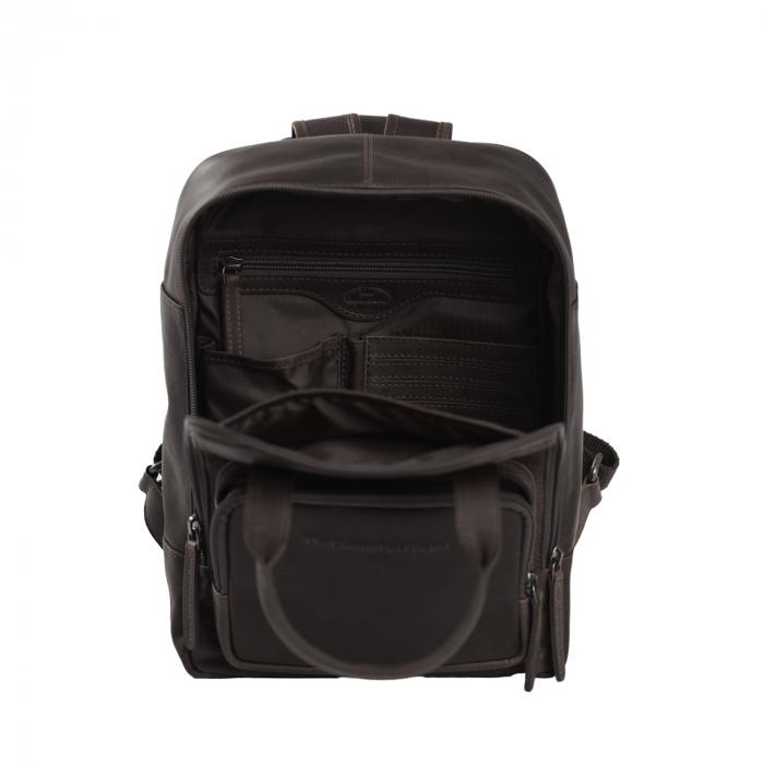 Rucsac de dama din piele naturala, The Chesterfield Brand, Bellary, Maro inchis [3]