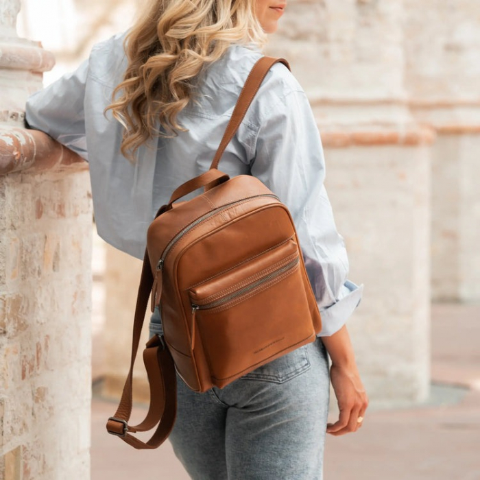 Rucsac de dama din piele naturala, The Chesterfield Brand, Calabria, Maro Coniac [1]