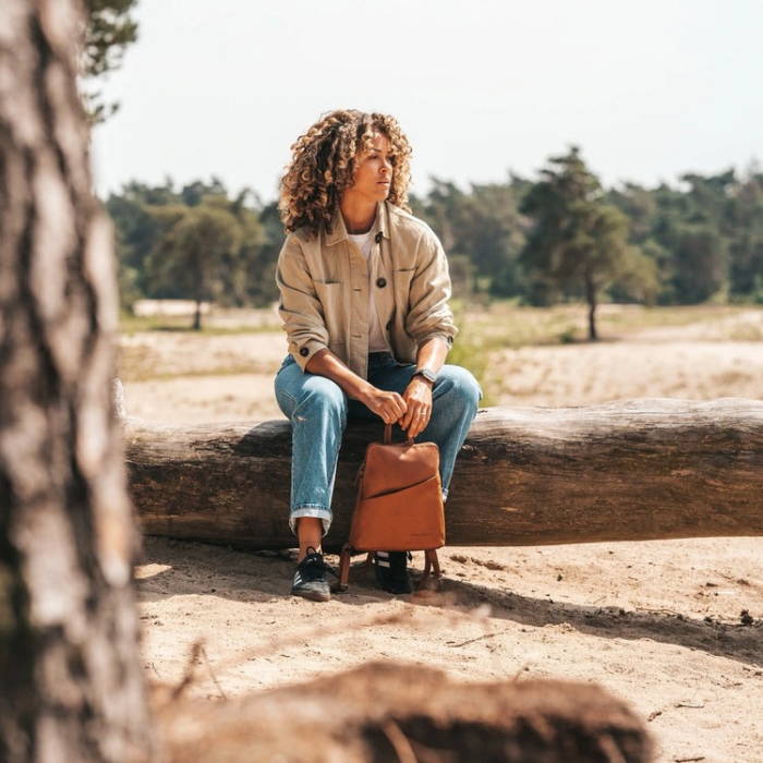 Rucsac de dama din piele naturala, The Chesterfield Brand, Claire, Maro coniac [6]