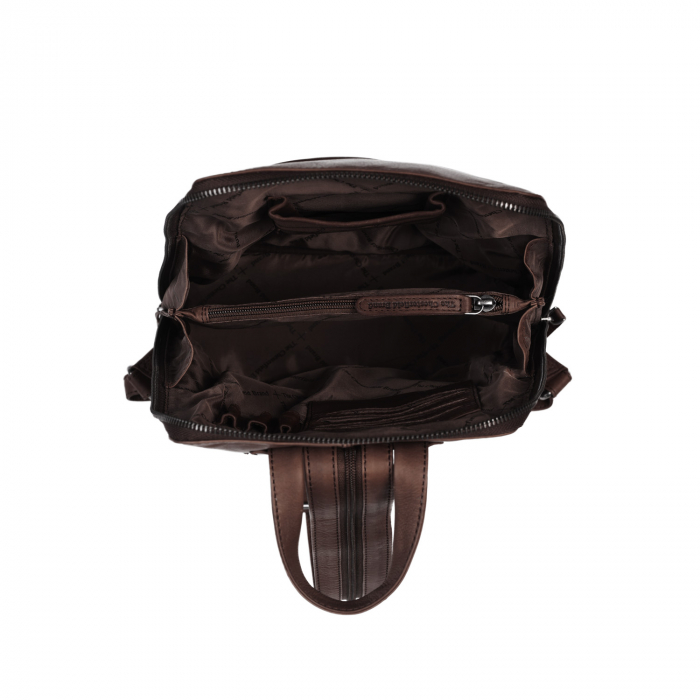 Rucsac de dama din piele naturala, The Chesterfield Brand, Claire, Maro inchis [2]