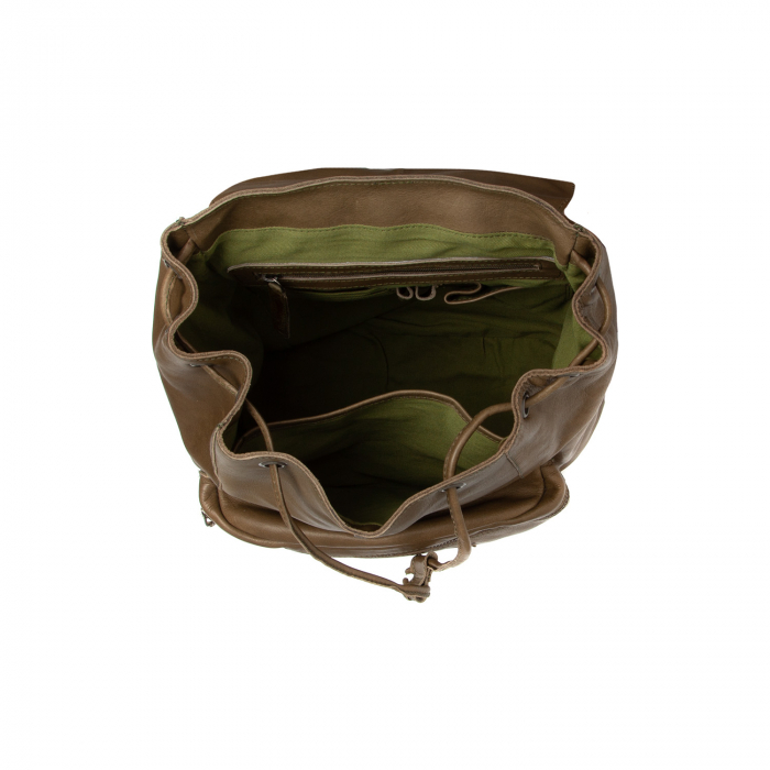 Rucsac de dama din piele naturala, The Chesterfield Brand, Mick, Verde olive [2]