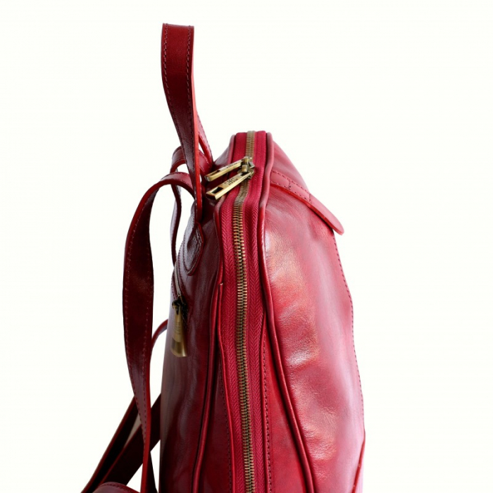 Rucsac  de dama din piele rosie model R102 [4]