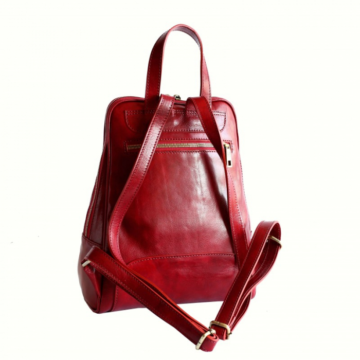 Rucsac  de dama din piele rosie model R102 [2]