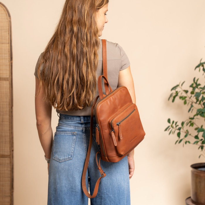 Rucsac de dama, The Chesterfield Brand din piele naturala, Floran, Maro coniac [3]