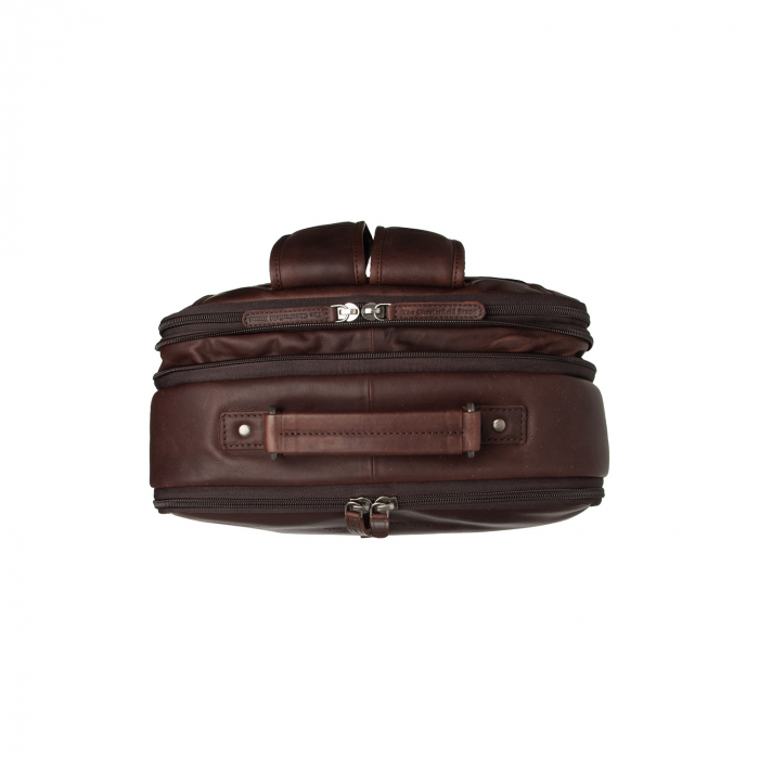 Rucsac de laptop din piele naturala, The Chesterfield brand, Jamaica, Maro inchis [3]