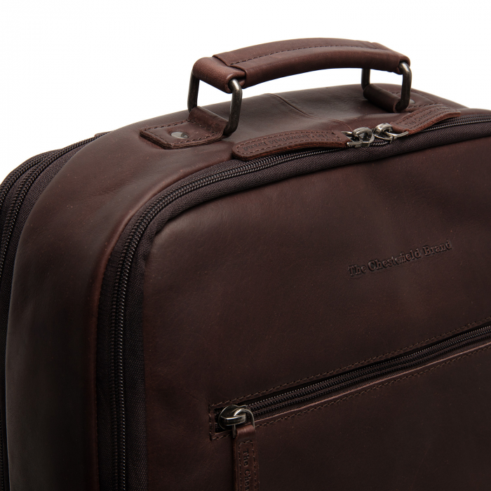 Rucsac de laptop din piele naturala, The Chesterfield brand, Jamaica, Maro inchis [2]