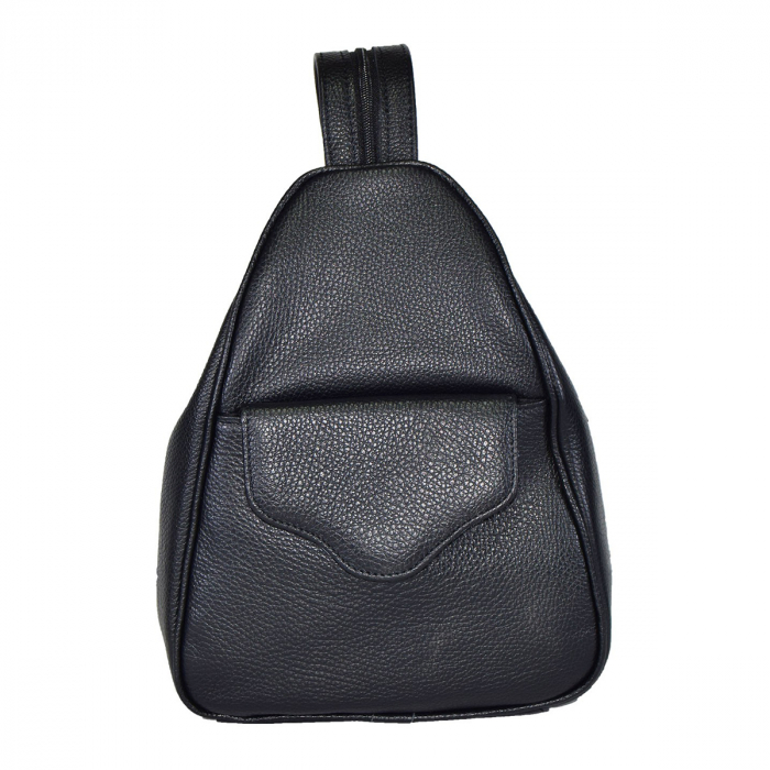 Rucsac de dama din piele naturala moale, model 126, Negru mat [3]