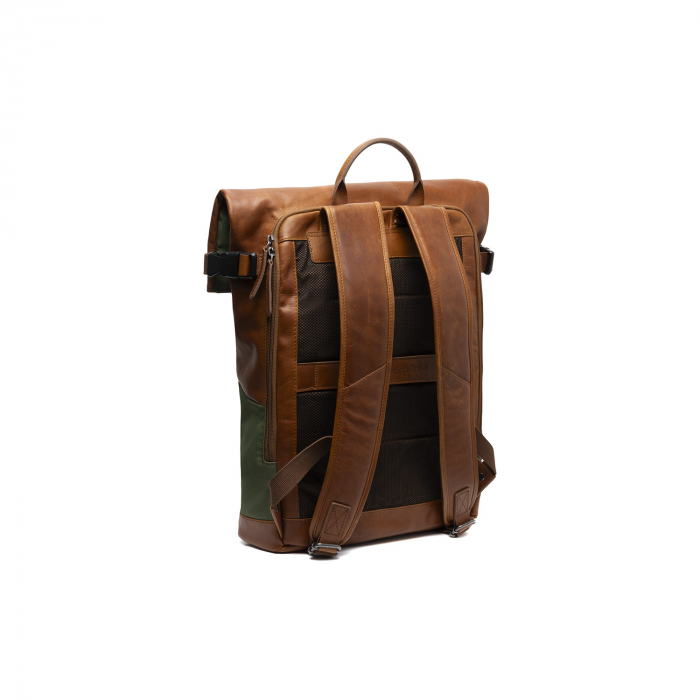 Rucsac din piele si nylon, The Chesterfield Brand, Bornholm, Verde olive [6]
