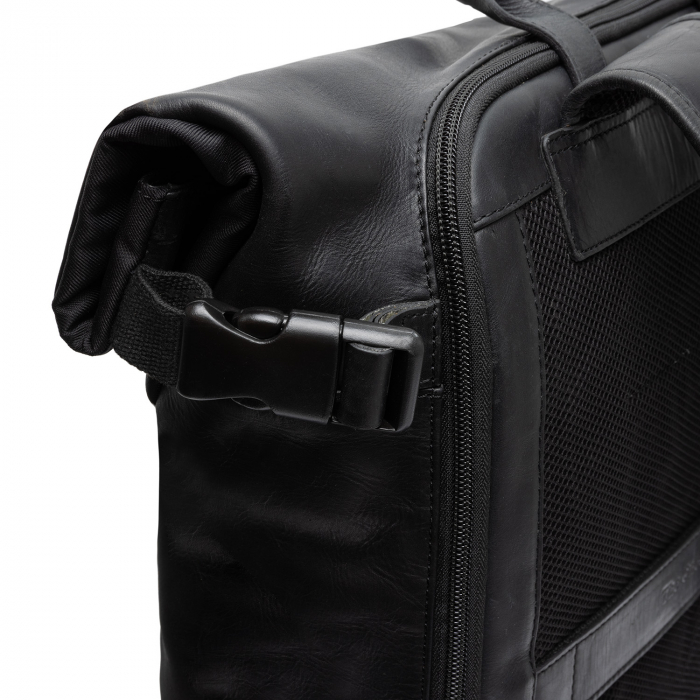 Rucsac din piele si nylon, The Chesterfield Brand, Bornholm, Negru [5]