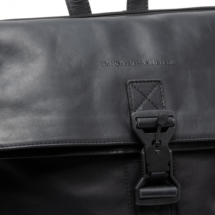 Rucsac din piele si nylon, The Chesterfield Brand, Trondheim, Negru [5]