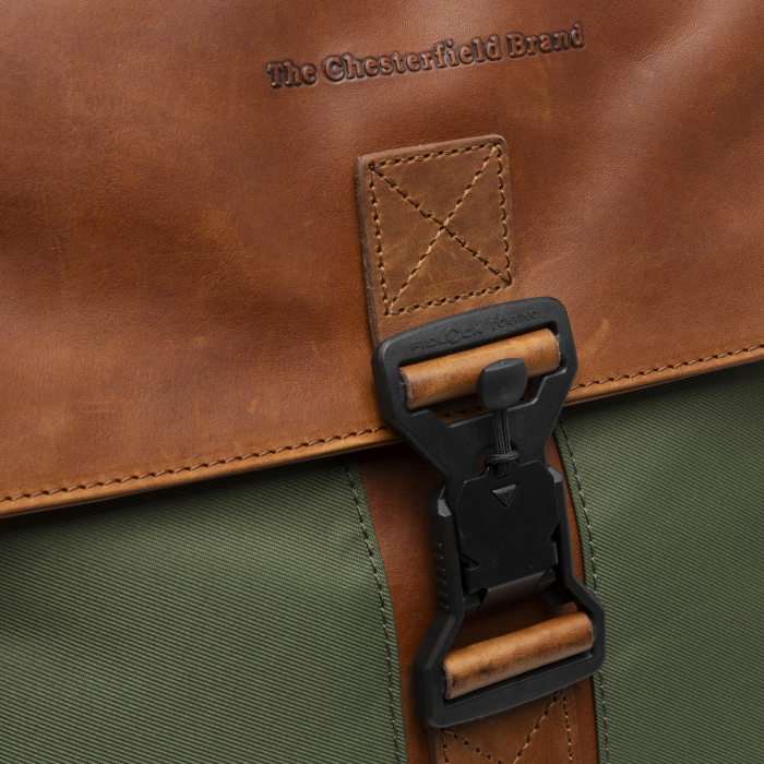 Rucsac din piele si nylon, The Chesterfield Brand, Trondheim, Verde olive [4]