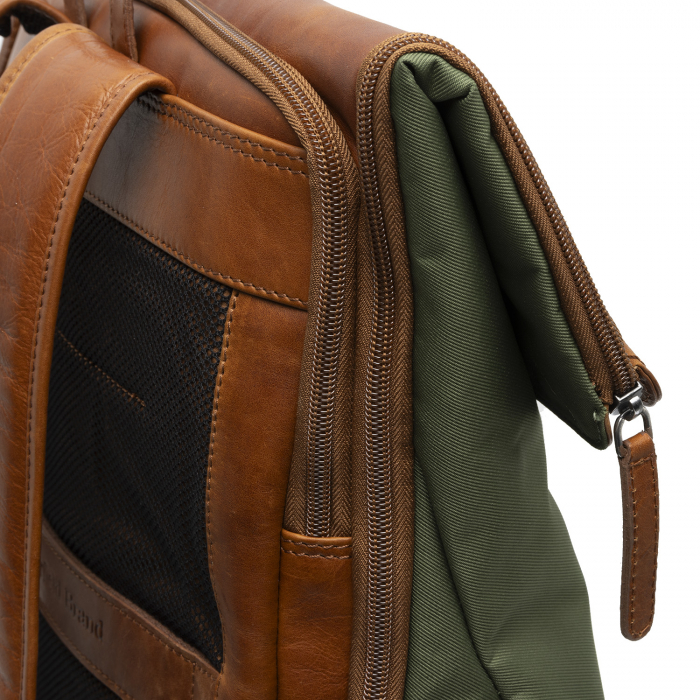 Rucsac din piele si nylon, The Chesterfield Brand, Trondheim, Verde olive [5]
