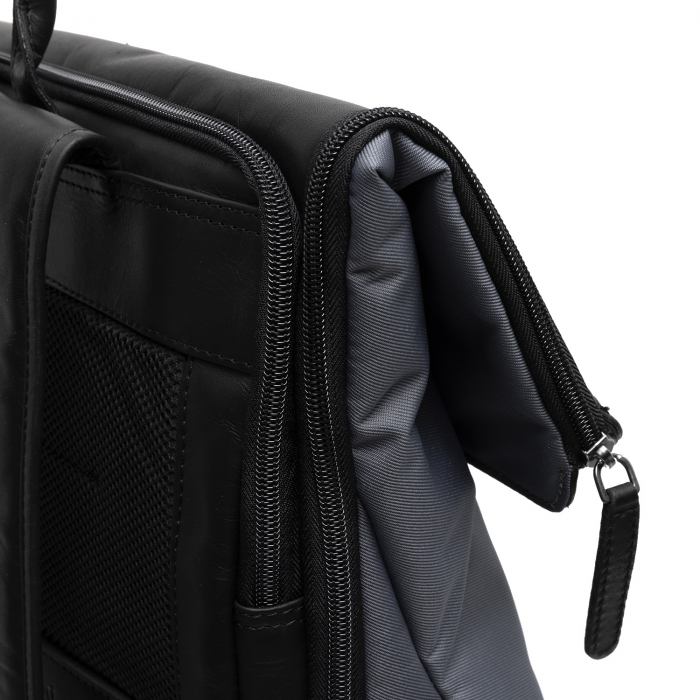 Rucsac din piele si nylon, The Chesterfield Brand, Trondheim, Gri [5]