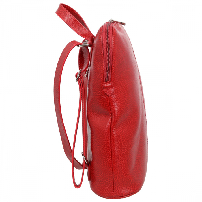 Rucsac/geanta dama din piele naturala moale, model 213, Rosu [4]