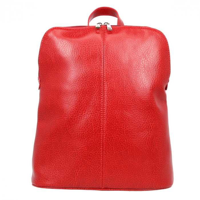 Rucsac/geanta dama din piele naturala moale, model 213, Rosu [3]