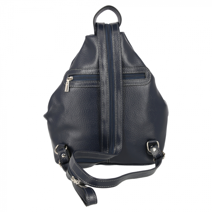 Rucsac/geanta dama din piele naturala moale, model 133, Bleumarin mat [5]