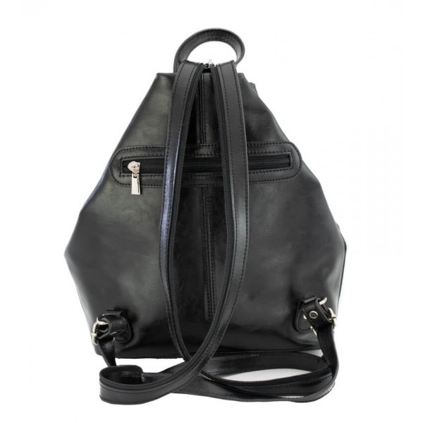 Rucsac/geanta dama din piele naturala fina, model 133, Negru [5]