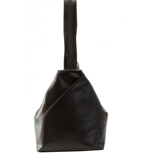Rucsac/geanta dama din piele naturala fina, model 133, Maro inchis [4]