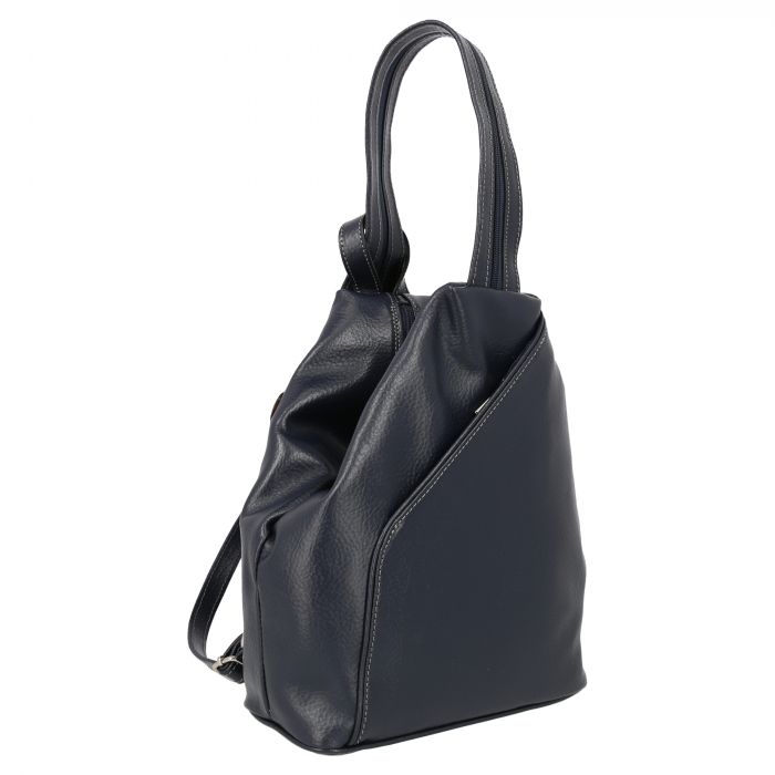 Rucsac/geanta dama din piele naturala moale, model 133, Bleumarin mat [7]