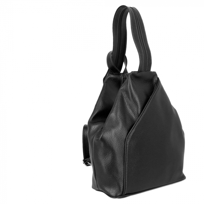 Rucsac/geanta dama din piele naturala moale, model 133, Negru mat [4]