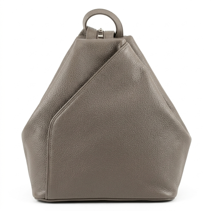 Rucsac/geanta dama din piele naturala moale, model 133, Gri [2]