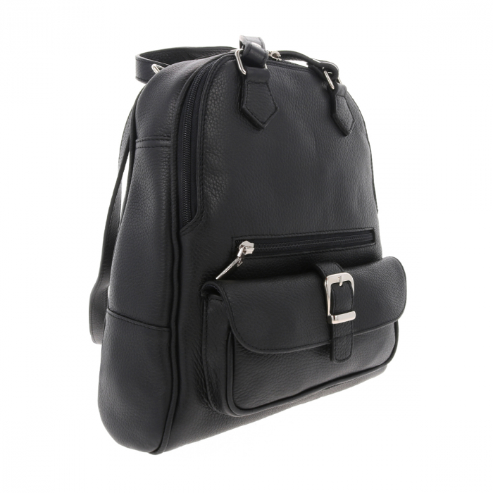 Rucsac/geanta dama din piele naturala moale, model 194, Negru [1]